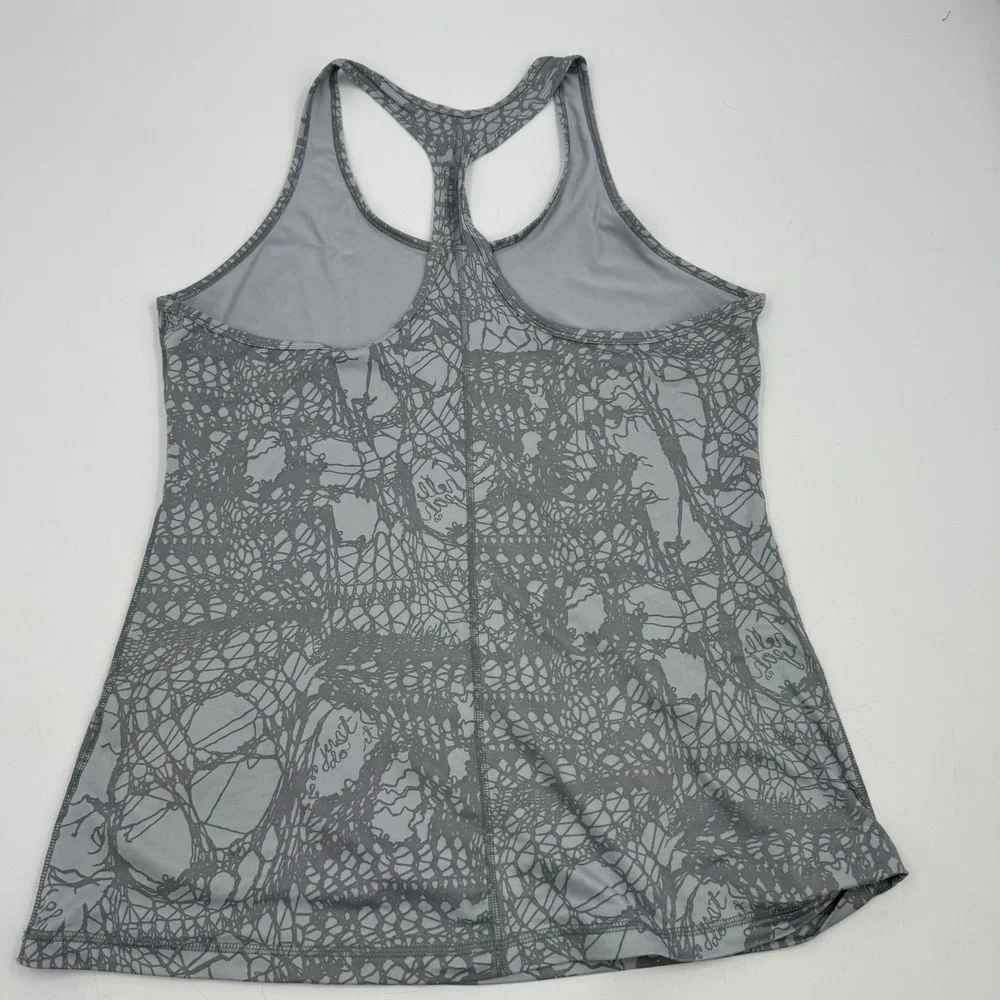Nike Dri Fit Women's XL Racerback Tank Top Gray Abstract‎ Print 